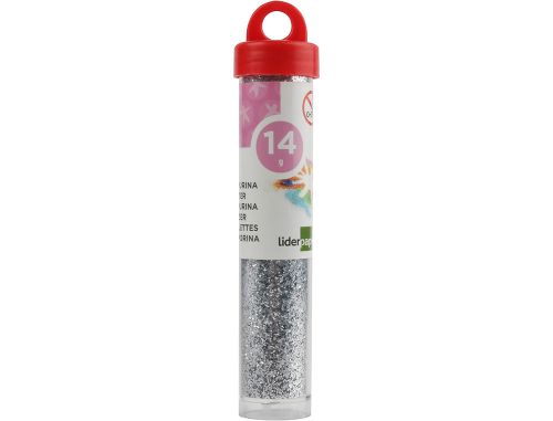 Purpurina liderpapel fantasia cor prata frasco de 14 gr , Liderpapel , 58284 , 8423473582842